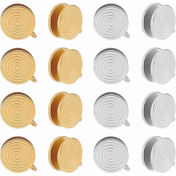 6 Pairs 2 Colors Pressure Earrings for DIY Keloids Stainless Steel Punk Clip On Earrings Spiral Compression Earring Lightweight No Piercing Earring Birthday Gift for DIY Woman