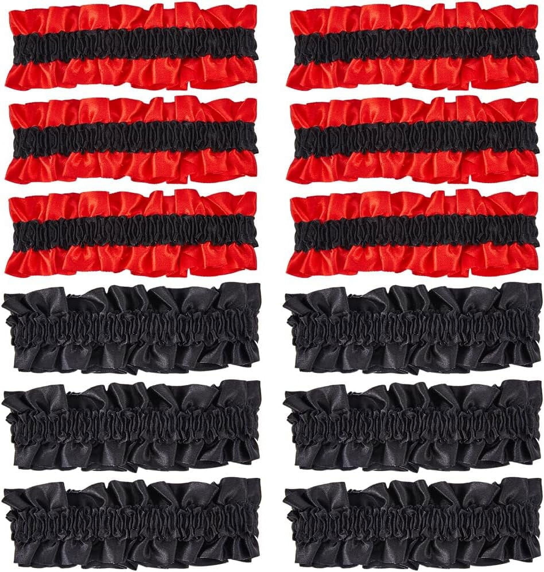 6 Pairs 2 Colors Roaring 20s Armband Garter Red Black Sleeve Garters