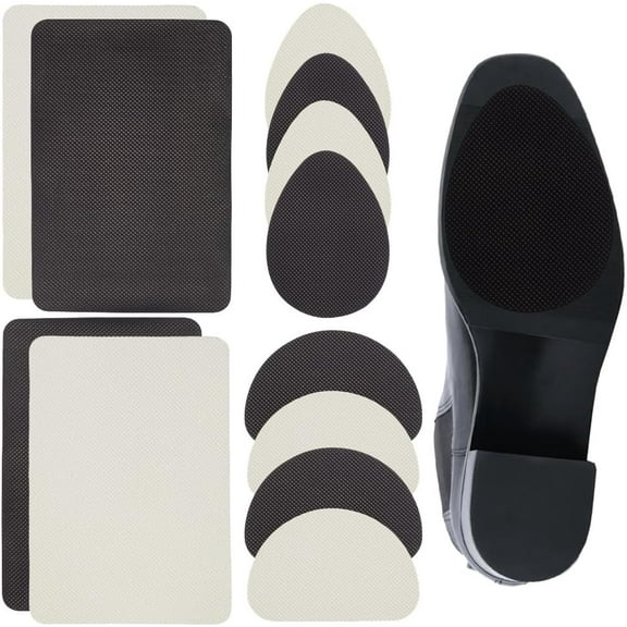 6 Pairs 3 Styles Shoe Protector Pads Heel Bottom Grips Black White Rubber Self Adhesive Non Slip Sole Rectangle Teardrop Arch Texture Repair Covers for High Heel Shoes Wear Resistant Outdoors