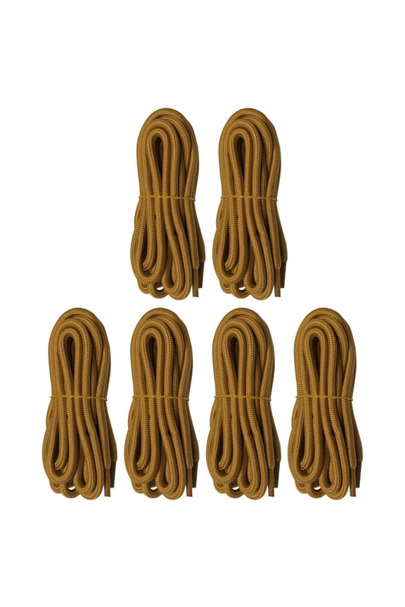 6 Pairs 5mm Thick Heavy Duty Brown Hiking Work Boot Laces Shoelaces Strings Replacement for Men Women 39 40 48 54 55 60 63 72 inches