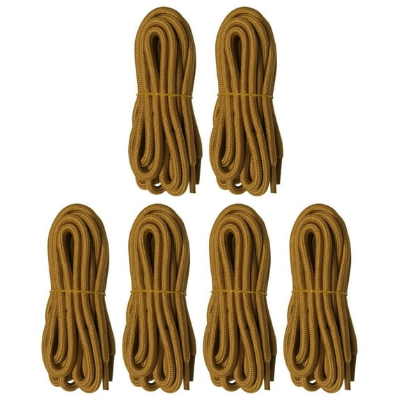 6 Pairs 5mm Thick Heavy Duty Brown Hiking Work Boot Laces Shoelaces Strings Replacement for Men Women 39 40 48 54 55 60 63 72 inches