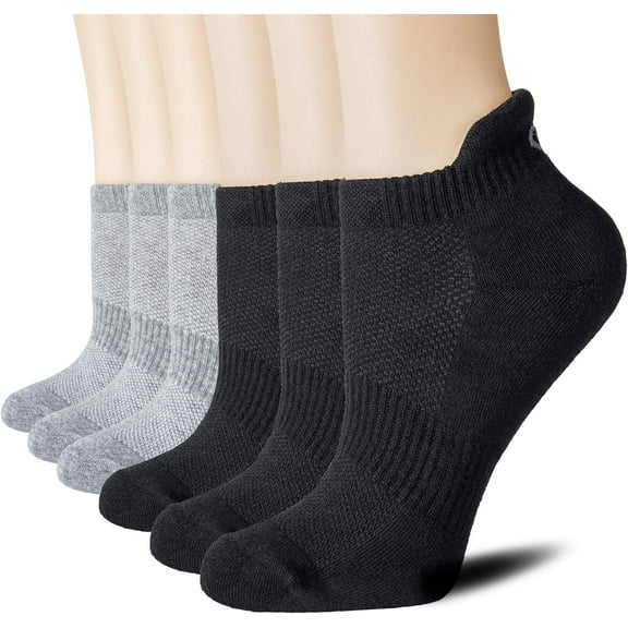 6 Pairs Ankle Athletic Running Socks Low Cut Sports Tab Socks for Men and Women