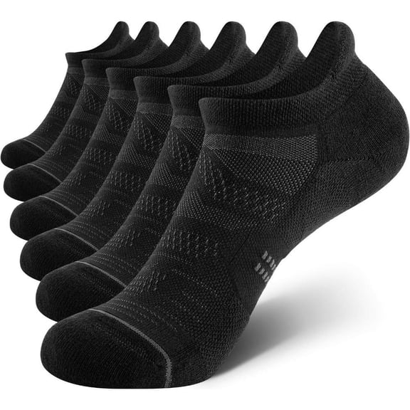 6 Pairs Ankle Athletic Running Socks Low Cut Sports Tab Socks for Men and Women