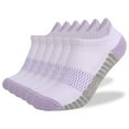 thumbnail image 1 of 6 Pairs Ankle Compression Socks for Men Women, Cotton Cushioned Running Socks with Arch Support, Low Cut Purple, 1 of 4