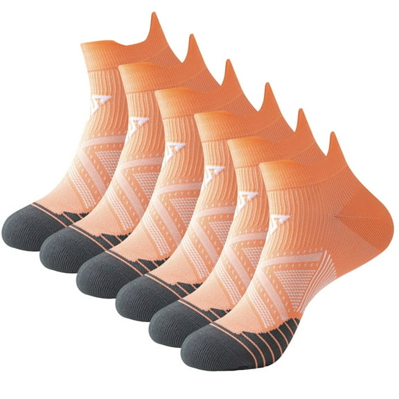 6 Pairs Ankle Compression Socks for Men and Women Low Cut Compression Running Sock with Ankle Support
