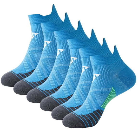 6 Pairs Ankle Compression Socks for Men and Women Low Cut Compression Running Sock with Ankle Support