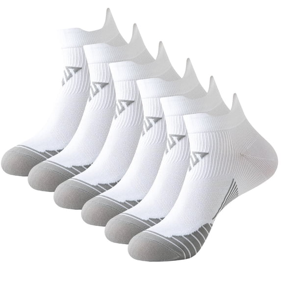 6 Pairs Ankle Compression Socks for Men and Women Low Cut Compression Running Sock with Ankle Support