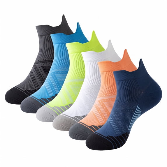 6 Pairs Ankle Compression Socks for Men and Women Low Cut Compression ...