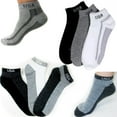 thumbnail image 1 of 6 Pairs Ankle Quarter Crew Mens Socks Low Cut 10 13 Sport Black Grey Charc New, 1 of 5