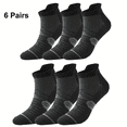 thumbnail image 1 of 6 Pairs Ankle Running Socks Low Cut Breathable Sports Tab Cushioned Casual Cotton Socks for Men and Women , Athletic Cushioned Low Cut Running Socks for a Secure Fit, 1 of 7