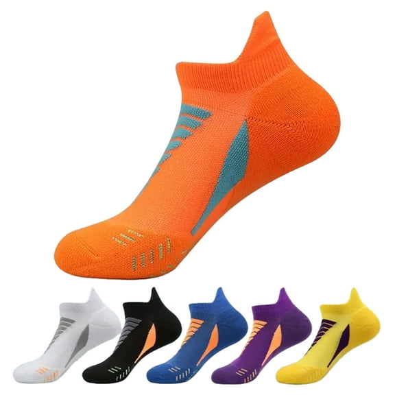 6 Pairs Ankle Running Socks Low Cut Breathable Sports Tab Cushioned Casual Cotton Socks for Men and Women , Athletic Cushioned Low Cut Running Socks for a Secure Fit