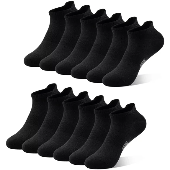6 Pairs Ankle Socks for Women, Athletic Running Socks Cotton Low Cut Tennis Sports Tab Socks