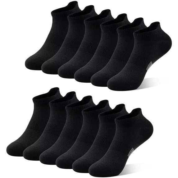 6 Pairs Ankle Socks for Women, Athletic Running Socks Cotton Low Cut Tennis Sports Tab Socks