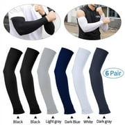 6 Pairs Arm Sleeves for Men & Women, UPF 50+ Cooling Athletic Sports Sleeve, High Elasticity Compression long Sleeves to Cover Arms for Biking, Gardening, Driving, Fishing, Golf, Hiking, 5 Colors