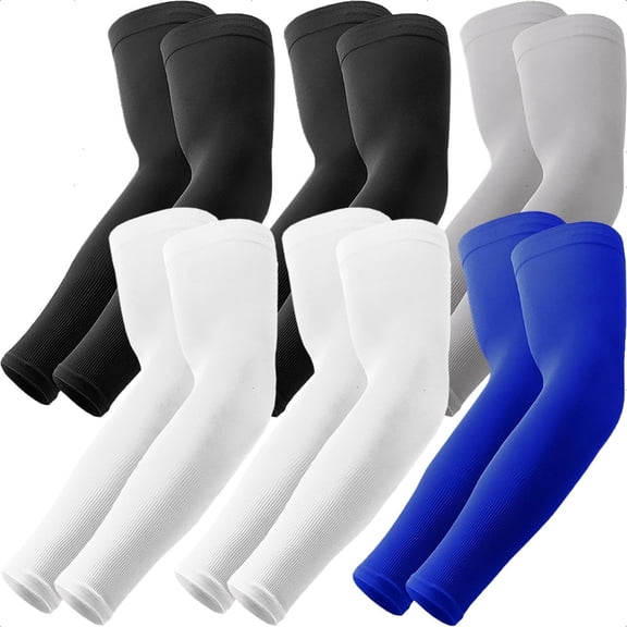 6 Pairs Arm Sleeves for Men Women | UPF 50 Cooling UV Sun Protection | Sports Compression Sleeves