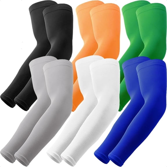 6 Pairs Arm Sleeves for Men Women | UPF 50 Cooling UV Sun Protection | Sports Compression Sleeves