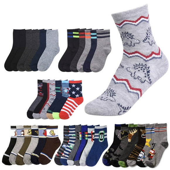 6 Pairs Assorted Boys Socks Size Ages 6-8 Years Kids Casual Sport Youth New !