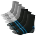 thumbnail image 1 of 6 Pairs Athletic Running Socks for Men & Women&nbsp; Moisture-Wicking No-Show Performance Ankle Socks, Padded, Compression, Cushioned, and Breathable Grey/Black Small, 1 of 3