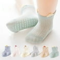 thumbnail image 1 of 6 Pairs Baby Grip Socks Thin Mesh Non-skid Socks Crew Ankle Socks with Non Skid Soles, for Infant Toddler Boys Girls, 1 of 9