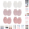 thumbnail image 1 of 6 Pairs Baby Mittens No Scratch Mittens Soft Gloves Mittens for 0-6 Months Boys Girls, 1 of 8