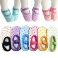 thumbnail image 1 of 6 Pairs Baby Toddler Girls Grip Socks Anti Slip w/Strap Socks Girl 0-7 Years Old Gift Set Age 1-3 Socks With Grippers, 1 of 7