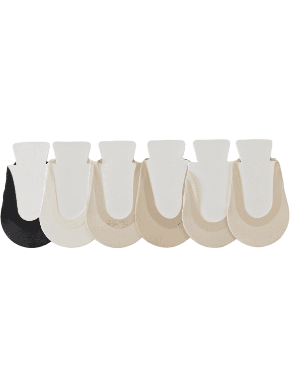 6 Pairs Ball of Foot Cushion Half Socks,Women's Toe Cover with Padding Toe Topper No Show Liner Socks Grip Non Slip Bottom women's shoe size 5-8.5