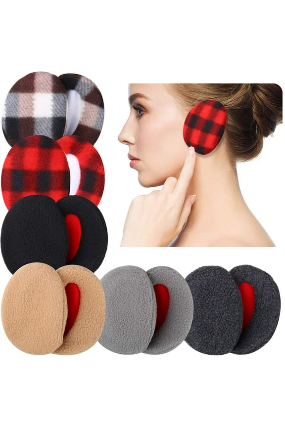 6 Pairs Bandless Ear Warmers Fleece Ear Muffs Ear Covers Unisex Winter Outdoors (Assorted Color)