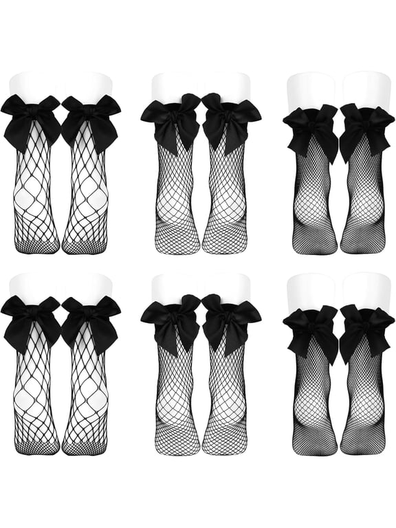 6 Pairs Black Women Fishnet Socks Elastic Short Ankle Socks Dress Hollow Out Mesh Net Socks for Summer Wear Cosplay