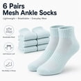 thumbnail image 1 of 6 Pairs Blue Women's Running Ankle Socks Athletic Sport Socks Cushioned, 1 of 10