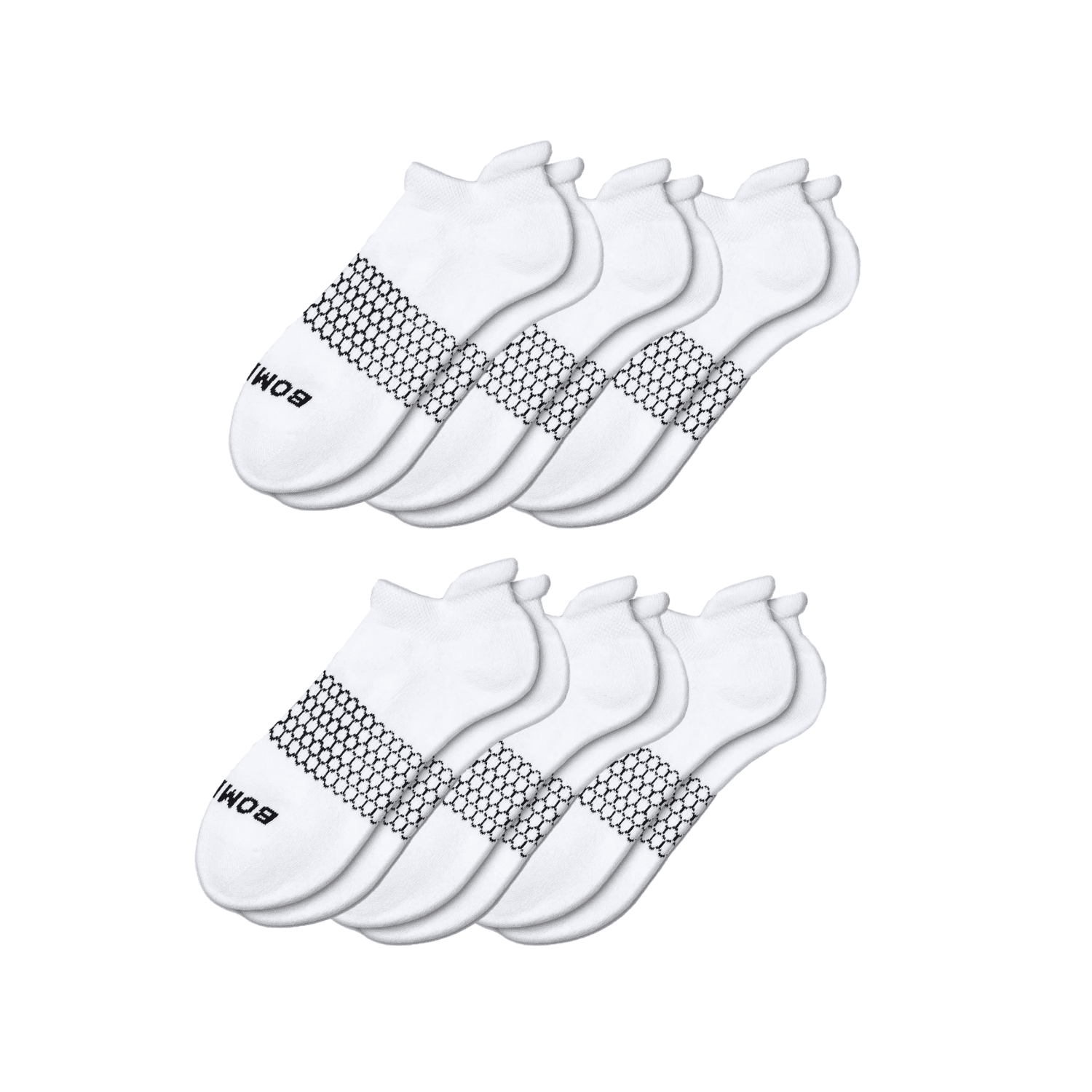 6 Pairs Bombas Women's All-Purpose Performance white Ankle Sock Size Medium