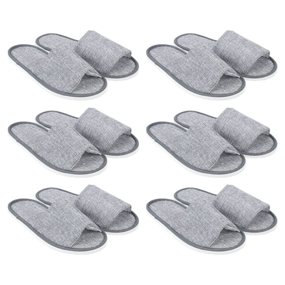 6 Pairs Breathable Slippers Non-slip Disposable Open Slipper Disposable Slippers