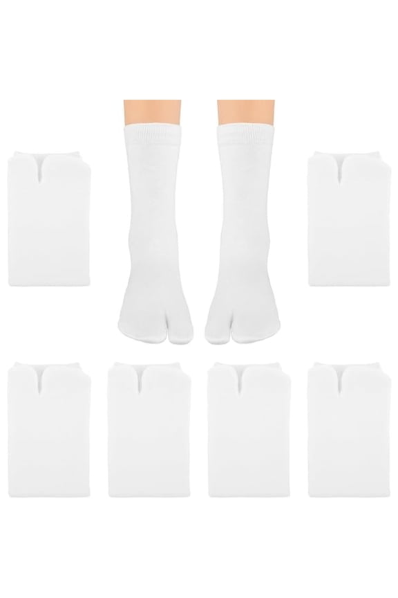 6 Pairs Breathable Tabi Socks, Cotton Split-Toe Non-Slip Grip Ankle Socks for Flip Flops, Yoga, Home - Women & Men