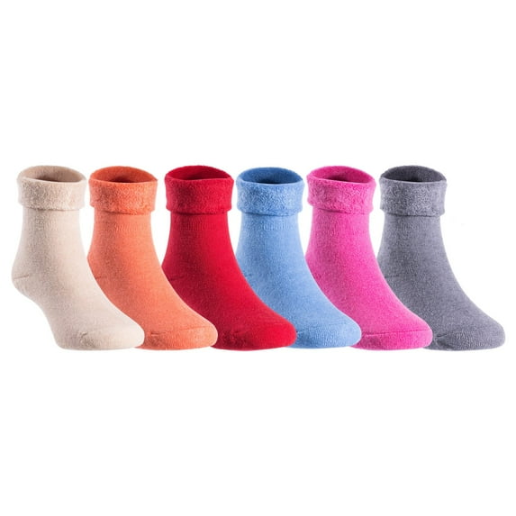 Lian LifeStyle 3 Pairs Fantastic Children's Wool Crew Socks, Soft, , Adorable and Durable HRL1801 Size 0M-6M Blue, Gray, Beige