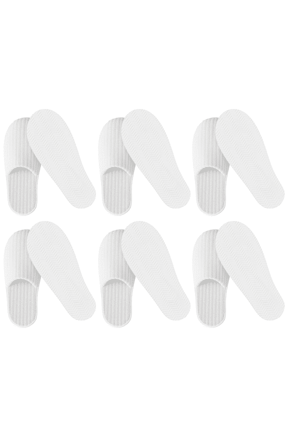 6 Pairs Closed Toe Spa Slippers Coral Fleece Washable Disposable Home Slippers for Women Men Guests Hotels House Slippers Housewarming Indoors Bathroom Party Traveling