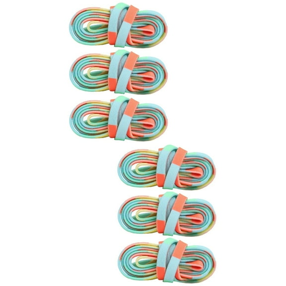 6 Pairs Colorful Shoelace Athletic Laces Stretchlace Shoelaces Sports Ties Boot