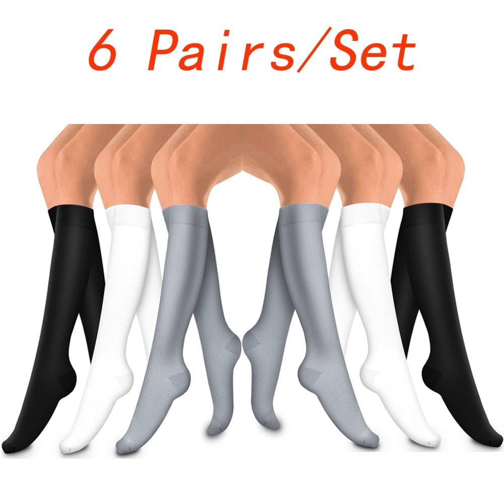 3 Pack Copper Compression Socks for Women & Men 20-30mmHg Open Toe Knee  High Stockings for Circulation Support A01-3 Pack Black 3X-Large