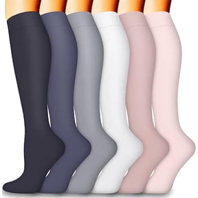 6 Pairs Compression Socks for Women and Men, Reliable Support for Running, Athletic, Travel, S/M