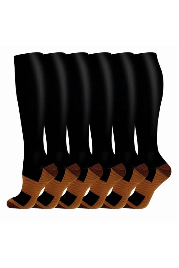 6 Pairs Compression Socks for Women and Men,Circulation Best Support for Athletic Nurses Travel Running