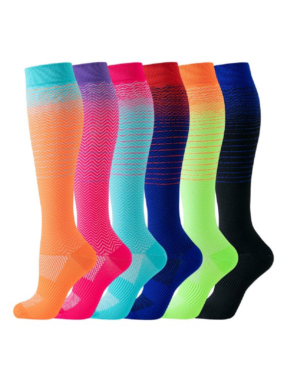 6 Pairs Compression Socks for Women and Men,Circulation Best Support for Athletic Nurses Travel Running