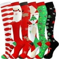 thumbnail image 1 of 6 Pairs Compression socks for Men and Women Outdoor Sports Running ,Nursing,Ridding Stockings, 1 of 5