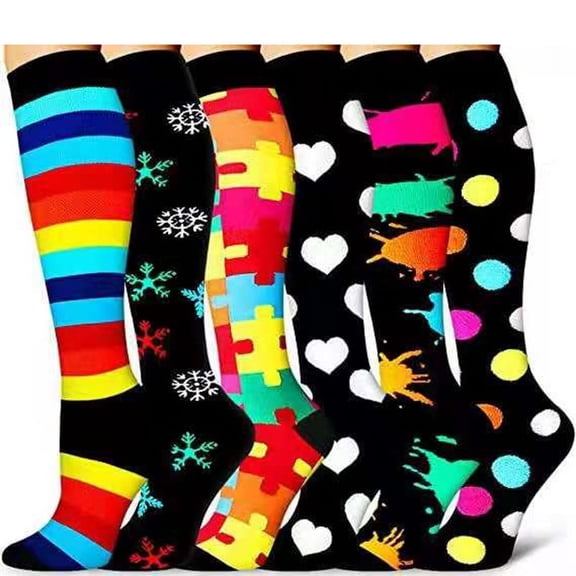 6 Pairs Compression socks for Men and Women Outdoor Sports Running ,Nursing,Ridding Stockings