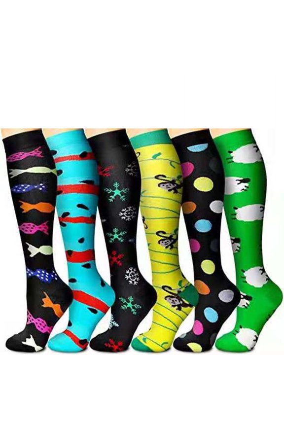 6 Pairs Compression socks for Men and Women Outdoor Sports Running ,Nursing,Ridding Stockings
