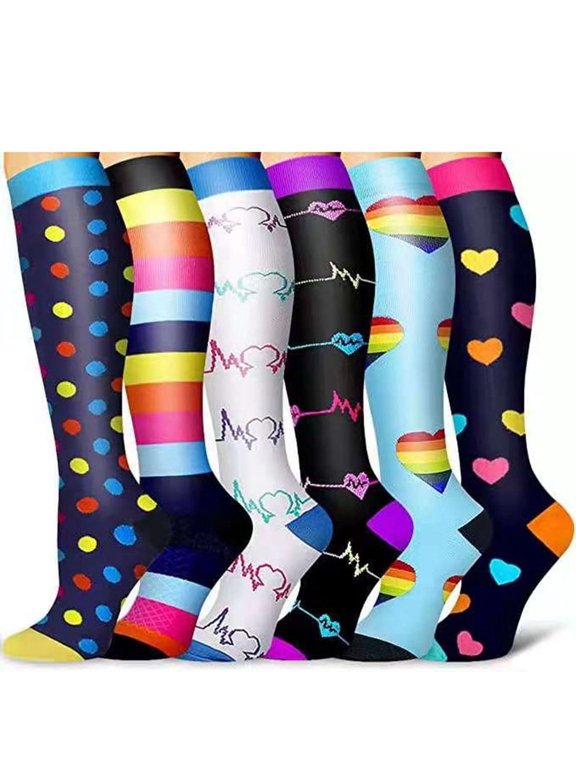 6 Pairs Compression socks for Men and Women Outdoor Sports Running ,Nursing,Ridding Stockings
