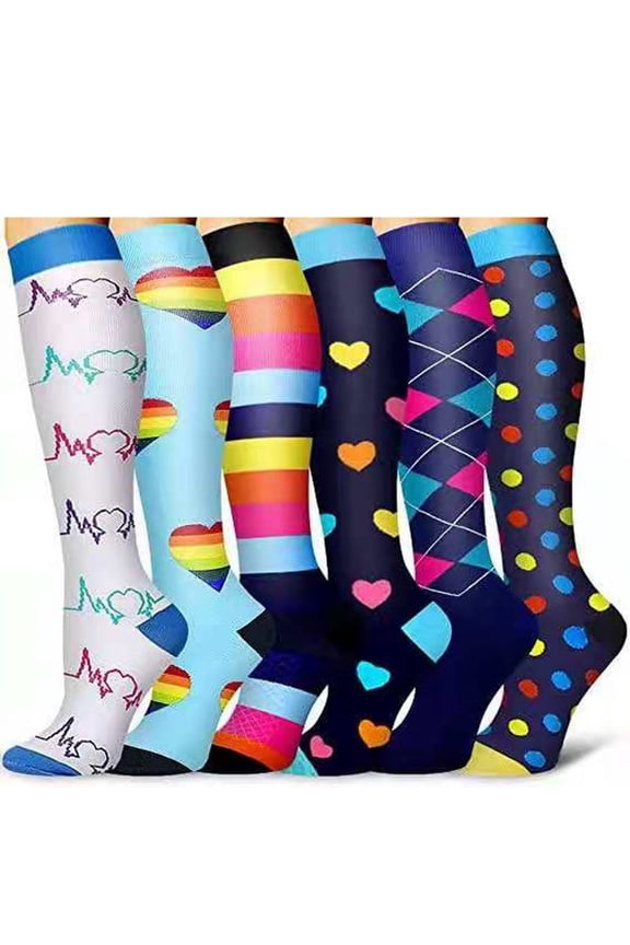 6 Pairs Compression socks for Men and Women Outdoor Sports Running ,Nursing,Ridding Stockings
