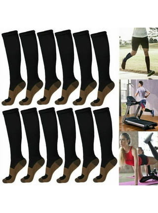 5 Pairs Copper Compression Socks 20-30mmHg Graduated Support Mens