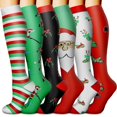 thumbnail image 1 of 6 Pairs Copper Compression Socks for Women & Men Circulation 15-20 mmHg - Better Blood Flow, Swelling , Best Support for Medical, Running, Nursing, 1 of 7