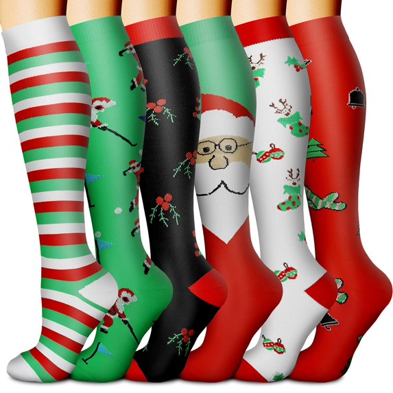 6 Pairs Copper Compression Socks for Women & Men Circulation 15-20 mmHg - Better Blood Flow, Swelling , Best Support for Medical, Running, Nursing