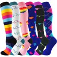 thumbnail image 1 of 6 Pairs Copper Compression Socks for Women & Men Circulation 15-20 mmhg, Best Support for Medical, Running, Nursing, 1 of 6