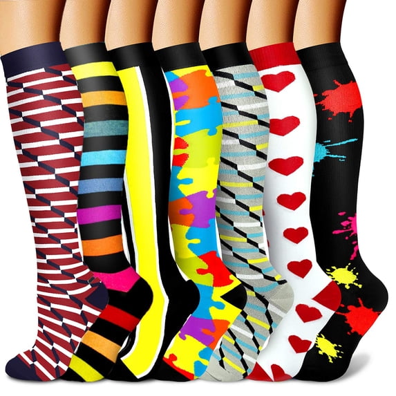 6 Pairs Copper Compression Socks for Women & Men Circulation 15-20 mmhg - Better Blood Flow, Swelling, Best Support for Medical, Running, Nursing