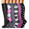 thumbnail image 1 of 6 Pairs Copper Compression Socks for Women & Men Circulation 15-20 mmhg - Better Blood Flow, Swelling, Best Support for Medical, Running, Nursing, 1 of 6